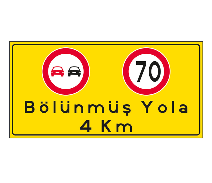 Bölünmüş Yol Levhası 4 Km