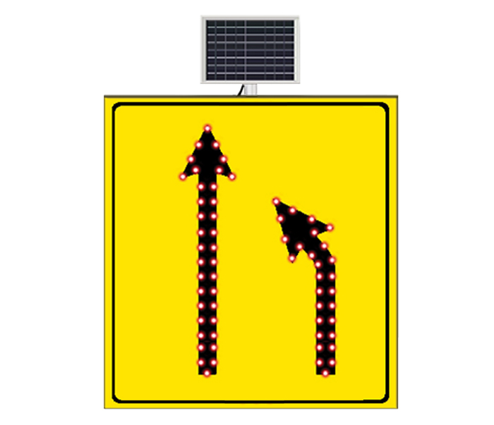 Güneş Enerjili LED’li YB-4b Sağdan Daralan Yol Levhası